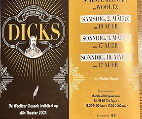 Theater 2024 zu Woolz vum Dicks: 2., 3. an 4. März
