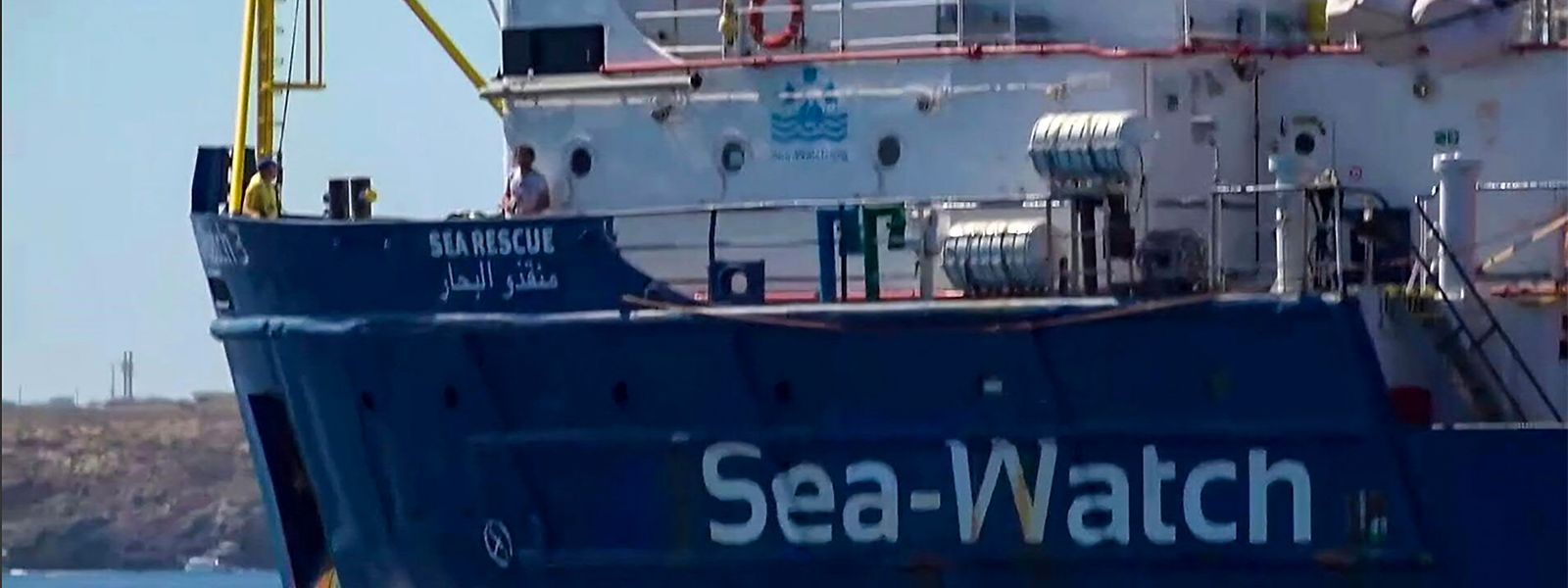 Das Schiff der Hilfsorganisation Sea-Watch 3, hier bevor es auf Lampedusa angedockt hatte.