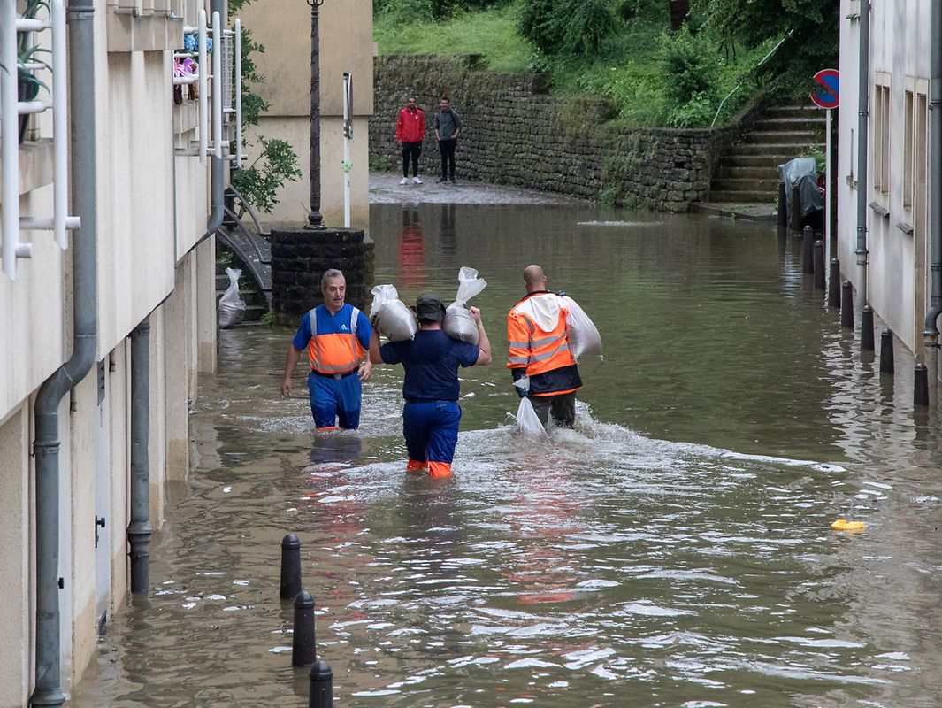 Überflutung im Pfaffenthal.
