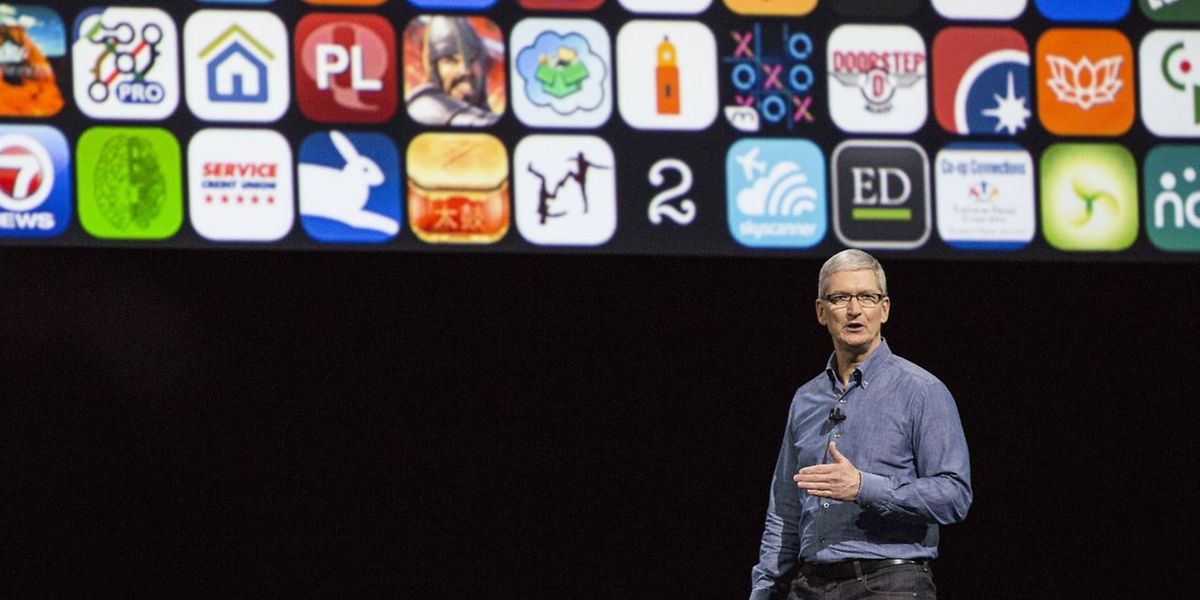 Apple-CEO Tim Cook sprach zu den anwesenden Fachleuten.