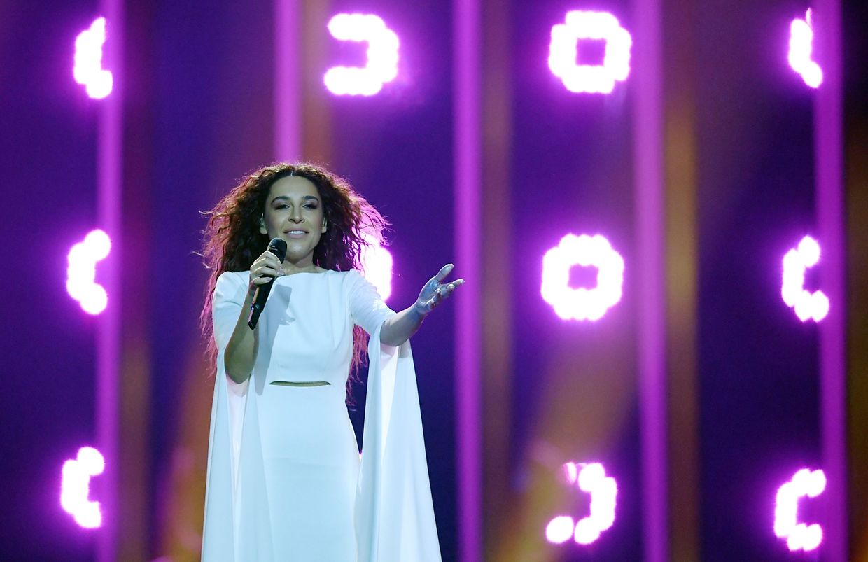 Greece's singer Yianna Terzi performs the song "Oniro Mou" during the first semifinal of the 63rd edition of the Eurovision Song Contest 2018 at the Altice Arena in Lisbon, on May 8, 2018.
The Eurovision Song Contest 2018 will be held in the Portuguese capital Lisbon from May 8 until May 12, 2018. / AFP PHOTO / FRANCISCO LEONG