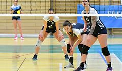 Félicia Menara (14) , Nadja Schaus (9) et Jennifer Petiteville (15), CS GYM Volley / Foto: Stéphane Guillaume
