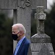 US President Joe Biden leaves St. Joseph on the Brandywine Catholic Church in Wilmington, Delaware, March 27, 2021. (Photo by OLIVIER DOULIERY / AFP)