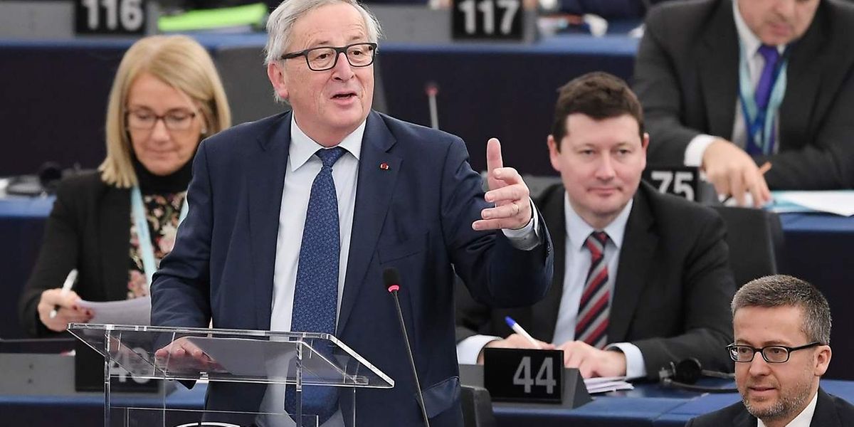 Jean-Claude Juncker durante o debate com António Costa.