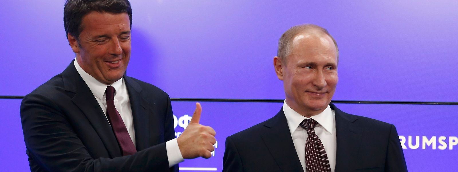 Matteo Renzi und Wladimir Putin beim St. Petersburg International Economic Forum 2016.