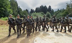 .07.14 Visite de Francine Closener au Camp Lagland, Belgique, domaine militaire, photo: Marc Wilwert