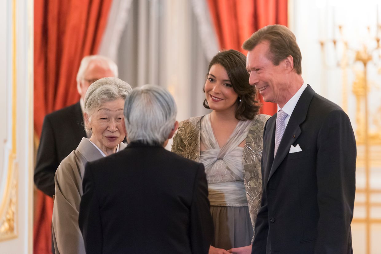 2017: Staatsbesuch in Japan mit Vater Henri - hier neben dem emeritierten japanischen Kaiserpaar.