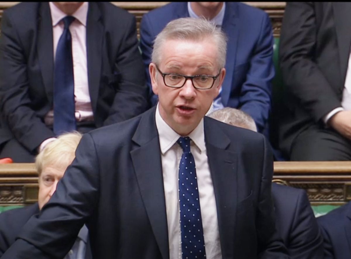 Michael Gove, Staatsminister und No-Deal-Brexit-Beauftragte, spricht im britischen Unterhaus nach der Erklärung des britischen Premierminister Johnson.