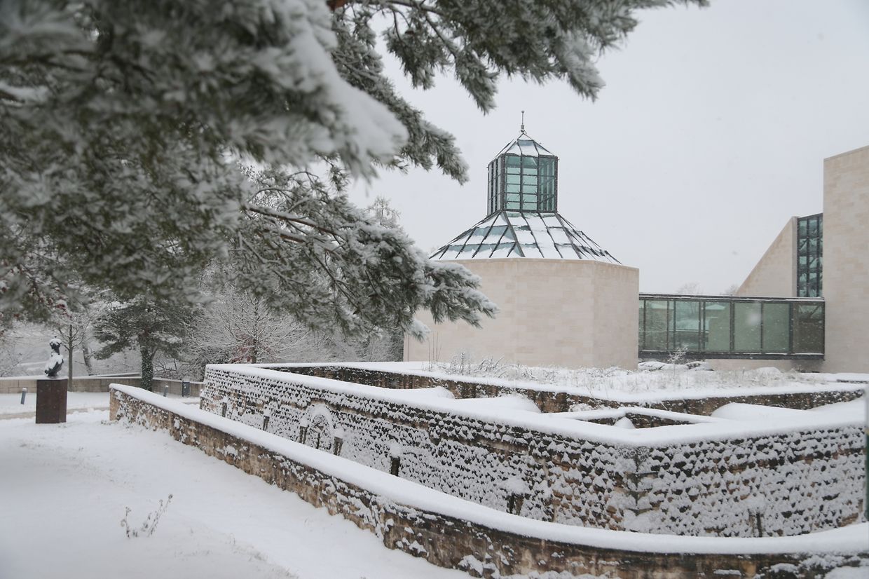 Lokales, Luxemburg, Winter, Schnee, Glätte, Glatteis, Kälte, Illustration, Schneefotos, musée, Museum MUDAM   photo Anouk Antony