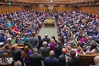 ARCHIV - 03.04.2019, Großbritannien, London: Blick auf das britische Parlament während der Fragestunde «Questions to the Prime Minister» (Fragen an die Premierministerin) im Unterhaus. (zu dpa «Britisches Parlament wird bereits am Montag in Zwangspause geschickt») Foto: -/House Of Commons/PA Wire/dpa - ACHTUNG: Nur zur redaktionellen Verwendung und nur mit vollständiger Nennung des vorstehenden Credits +++ dpa-Bildfunk +++