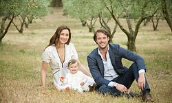 Le Prince Felix du Luxembourg son épouse Claire et leur fille Amalia, dans la propriété du château de lacostre près de Lorgues. © Olivier Polet