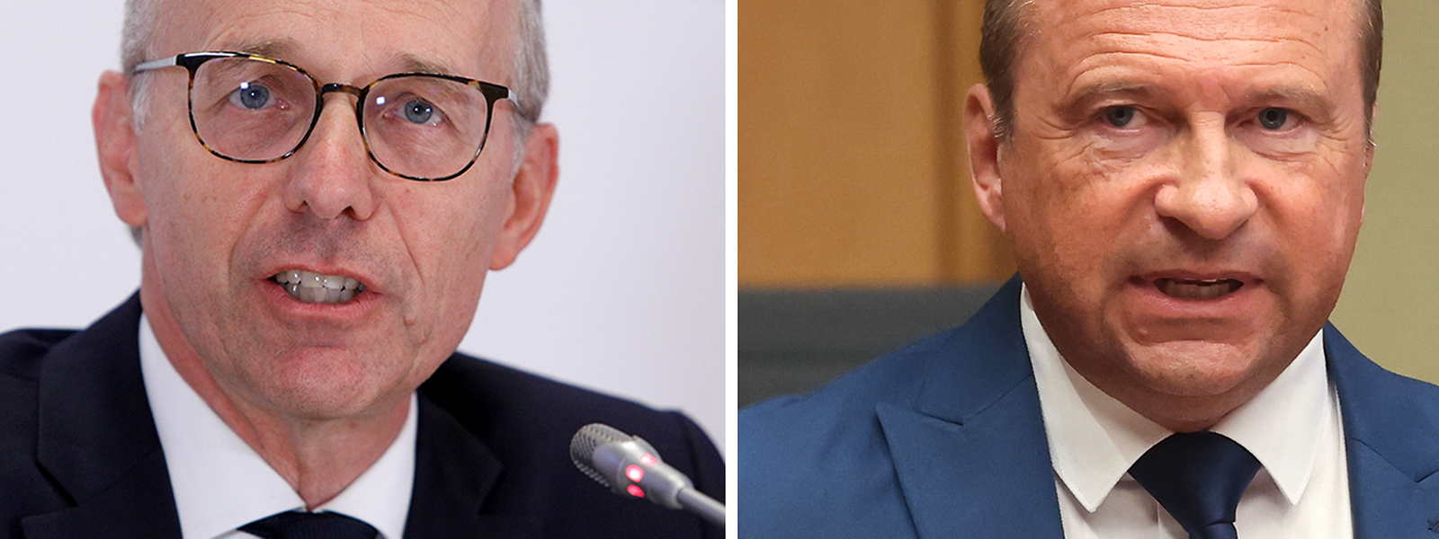 Dem Vernehmen nach stehen der frühere Finanz- und Justizminister Luc Frieden (l.) und Co-Fraktionschef Gilles Roth in der Spitzenkandaturfrage in der engeren Auswahl.