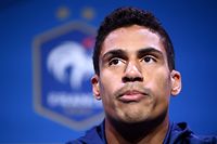 (FILES) In this file photo taken on September 21, 2022 France's defender Raphael Varane gives a press conference at the Stade de France stadium in Saint-Denis, north of Paris, on the eve of the UEFA Nations League match opposing France and Austria. - Varane announced on February on 2, 2023 that he puts an end to his international career at the age of 29. (Photo by FRANCK FIFE / AFP)
