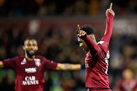 Metz' French Senegalese midfielder Opa N'Guette celebrates after scoring a goal during the French L1 football match between Metz (FCM) and Saint-Etienne (ASSE) at the Saint Symphorien Stadium in Longeville-les-Metz, eastern France, on February 2, 2020. (Photo by JEAN-CHRISTOPHE VERHAEGEN / AFP)