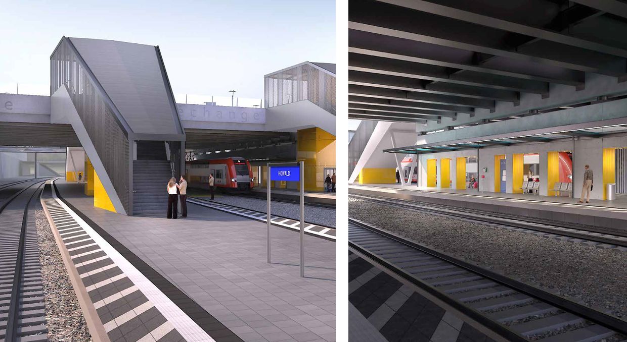 Le pôle d'échange multimodal de Howald, dont une partie sera livrée en décembre et totalement opérationnel en 2024, délestera une partie des voyageurs vers le sud de la capitale pour 42,9 millions d'euros.