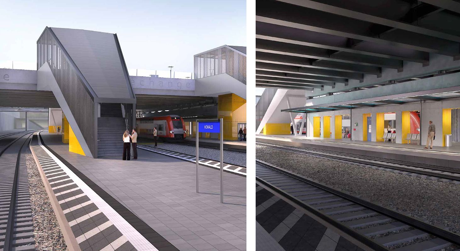 Le pôle d'échange multimodal de Howald, dont une partie sera livrée en décembre et totalement opérationnel en 2024, délestera une partie des voyageurs vers le sud de la capitale pour 42,9 millions d'euros.