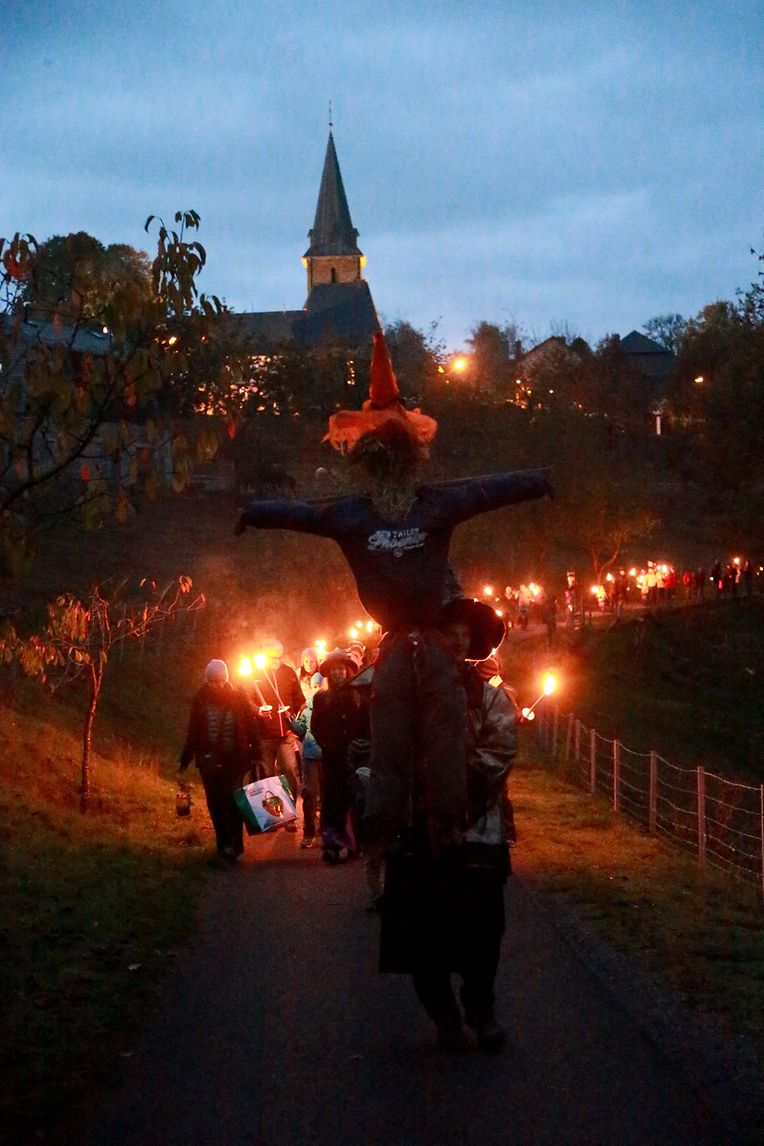 27.10.2018 Luxembourg,  Munshausen, bei der Robbesscheier, Trauliicht, Grusel, Geister Hintergrund der Geschichte, Geisterumzug,  photo Anouk Antony