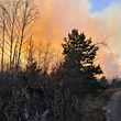 This picture taken on April 5, 2020, shows a forest fire burning at a 30-kilometer (19-mile) Chernobyl exclusion zone, not far from the nuclear power plant. - Ukrainian authorities on April 5 reported a spike in radiation levels in the restricted zone around Chernobyl, scene of the world's worst nuclear accident, caused by a forest fire. "There is bad news - radiation is above normal in the fire's center," Yegor Firsov, head of Ukraine's state ecological inspection service, said on Facebook. (Photo by Yaroslav EMELIANENKO / AFP)