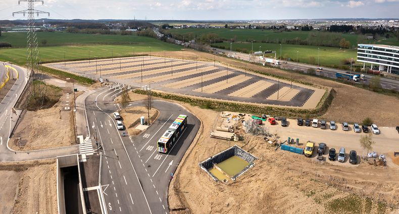 Ouverture parking provisoire Cloche d’Or P+R  - Luxembourg - Ville -  - 20/04/2021 - photo: claude piscitelli