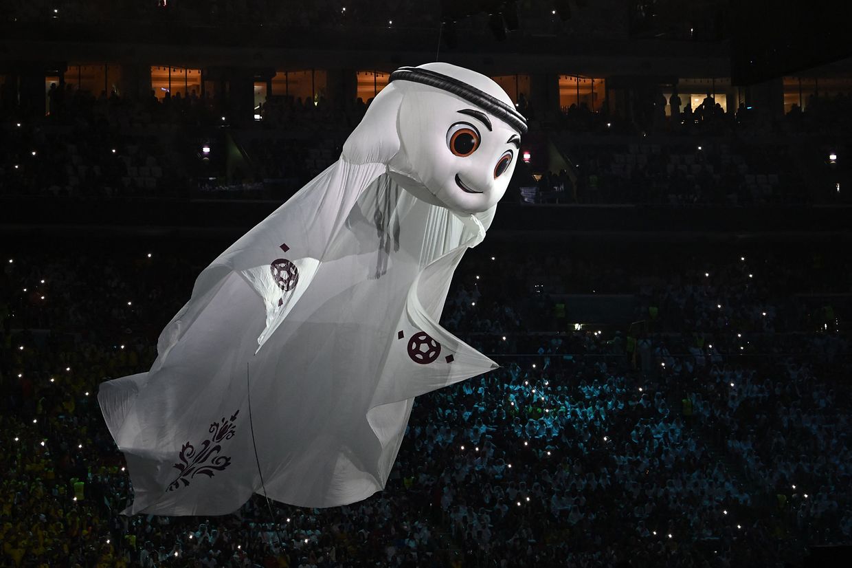 La mascotte de cette Coupe du monde est La'eeb, le nom de l'écharpe caractéristique du Qatar.
