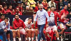 Portugal's head coach Paulo Pereira reacts during the Men's European Handball Championship, main round match between Portugal and Iceland in Malmoe, Sweden on January 19, 2020. (Photo by Jonathan NACKSTRAND / AFP)