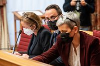 Lok , Debat Impfpflicht Chamber ,Bettel ., Lenert  Foto:Guy Jallaay/Luxemburger Wort