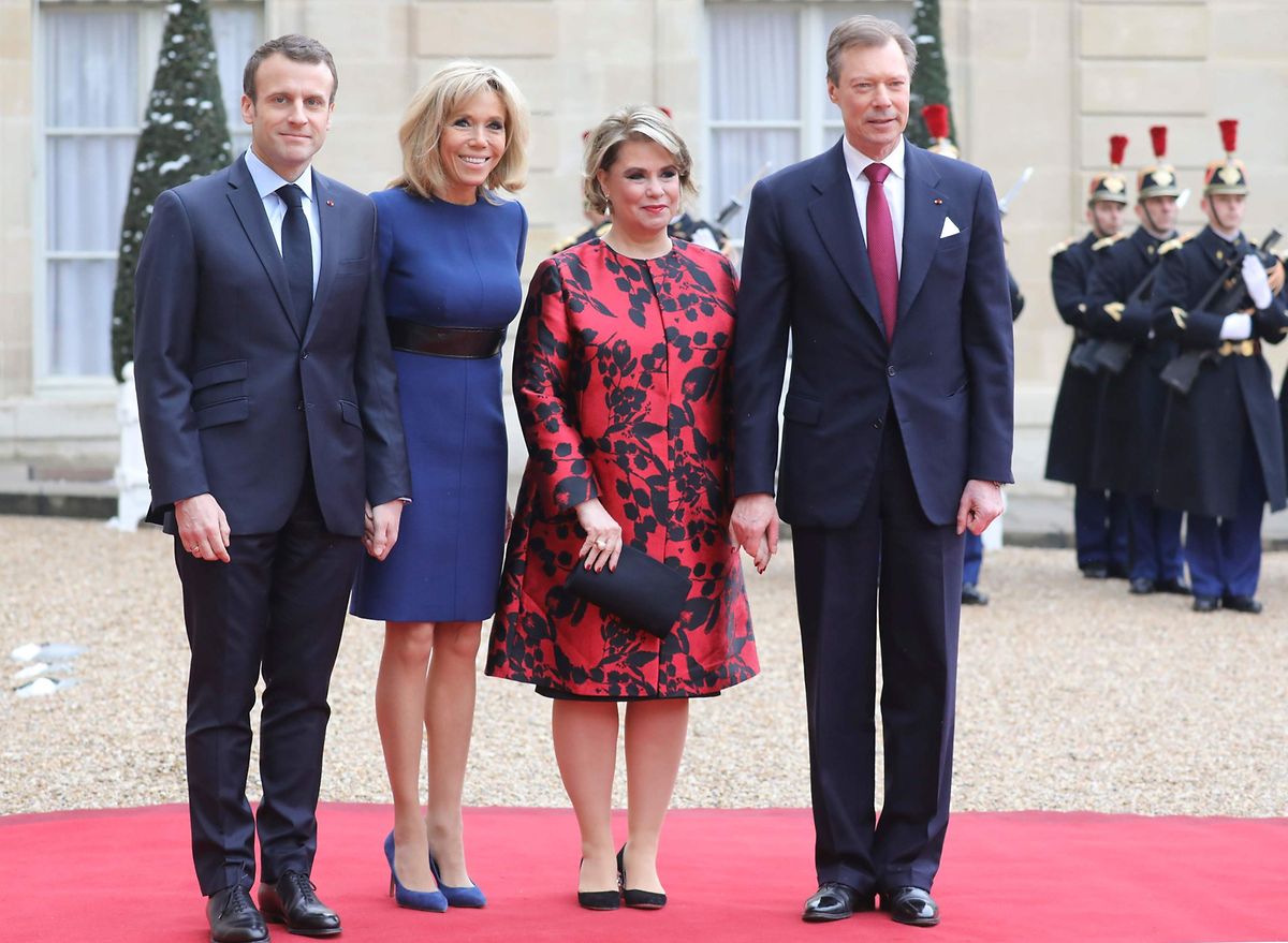 Les deux couples lors de la visite d'Etat à Paris en mars