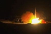 TOPSHOT - An image grab from footage obtained from the state-run Iran Press news agency on January 8, 2020 allegedly shows rockets launched from the Islamic republic against the US military base in Ein-al Asad in Iraq the prevous night. - Iran fired a volley of missiles late on January 7, 2020 at Iraqi bases housing US and foreign troops in Iraq, the Islamic republic's first act in its promised revenge for the US killing of a top Iranian general. Launched for the first time by government forces inside Iran instead of by proxy, the attack marked a new turn in the intensifying confrontation between Washington and Tehran and sent world oil prices soaring. (Photo by - / IRAN PRESS / AFP) / RESTRICTED TO EDITORIAL USE - MANDATORY CREDIT - AFP PHOTO / HO / IRAN PRESS NO MARKETING NO ADVERTISING CAMPAIGNS - DISTRIBUTED AS A SERVICE TO CLIENTS FROM ALTERNATIVE SOURCES, AFP IS NOT RESPONSIBLE FOR ANY DIGITAL ALTERATIONS TO THE PICTURE'S EDITORIAL CONTENT, DATE AND LOCATION WHICH CANNOT BE INDEPENDENTLY VERIFIED  - NO RESALE - NO ACCESS ISRAEL MEDIA/PERSIAN LANGUAGE TV STATIONS/ OUTSIDE IRAN/ STRICTLY NI ACCESS BBC PERSIAN/ VOA PERSIAN/ MANOTO-1 TV/ IRAN INTERNATIONAL / 