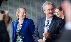 Visite d'Etat de LL.AA.RR. le Grand-Duc et la Grande Duchesse en république de Finlande, Ceremonie de Départ, Aeroport de Luxembourg, Salon d'honnneur, Carole Dieschbourg, Jean Asselborn, Foto Lex Kleren