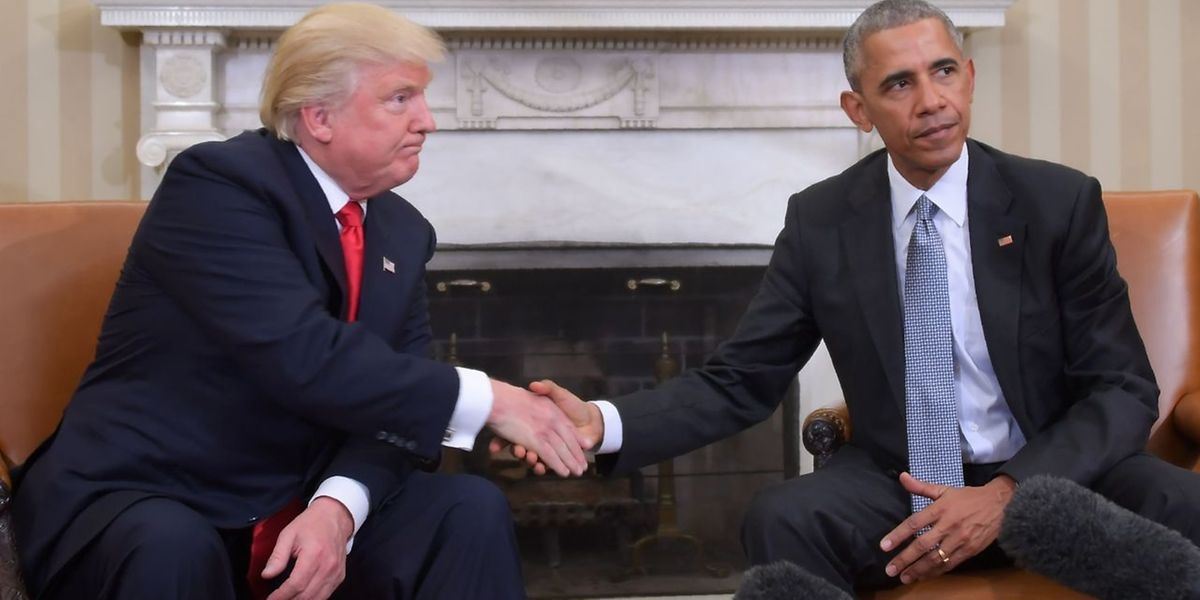 Donald Trump e Barack Obama na Casa Branca