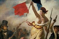 Das Original von Delacroix' Gemälde "La liberté guidant le peuple" hängt im Louvre - für Facebook zunächst kein Argument.