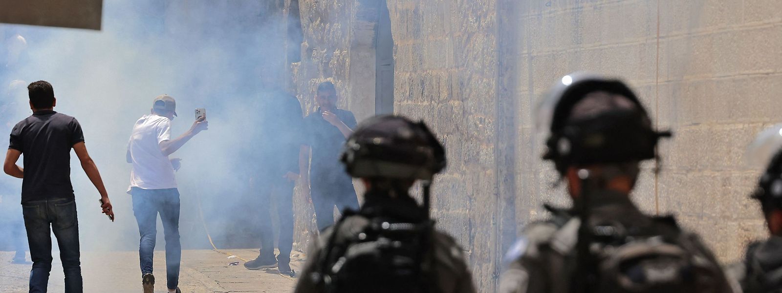 Tränengas in der Altstadt von Jerusalem. 