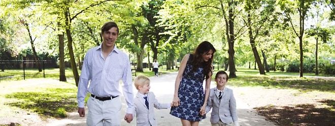 O príncipe Louis com a mulher e os filhos