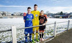 vlnr.: Claude Schon, Ralph Schon, Martine Schon/ Fussball / 19.01.2019 /Portrait Schon-Geschwister / Stade auf dem Kiemel, Weiswampach /Foto: Ben Majerus