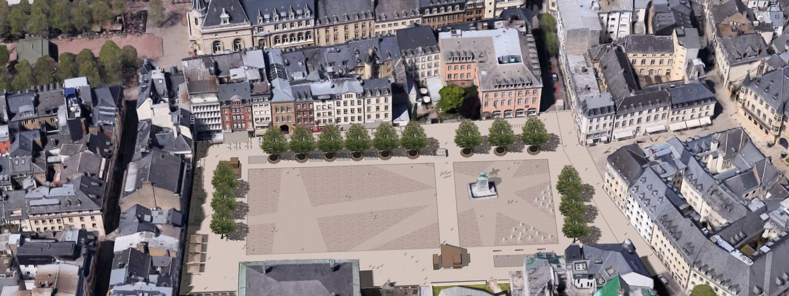 Im Mai 2023 soll der Großteil der Arbeiten auf der Place Guillaume II abgeschlossen sein. 