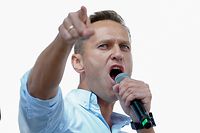 (FILES) In this file photo taken on July 20, 2019 Russian opposition leader Alexei Navalny addresses demonstrators during a rally to support opposition and independent candidates after authorities refused to register them for September elections to the Moscow City Duma, Moscow. - The European Parliament on October 20, 2021 awarded the Sakharov Prize for human rights to jailed Russian opposition figure Alexei Navalny, who last year survived a poisoning attack he blames on the Kremlin, sources said. In a tweet, the parliament's right-of-centre EPP group announced the prize and called on Russian President Vladimir Putin "to free Alexei Navalny. Europe calls for his -- and all other political prisoners' -- freedom." (Photo by Maxim ZMEYEV / AFP)