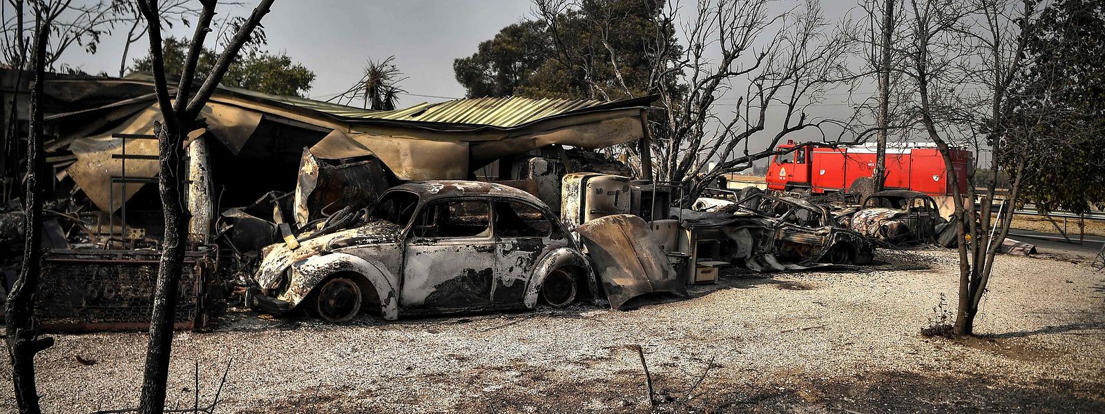 Zahlreiche Häuser und Autos wurden ein Raub der Flammen.