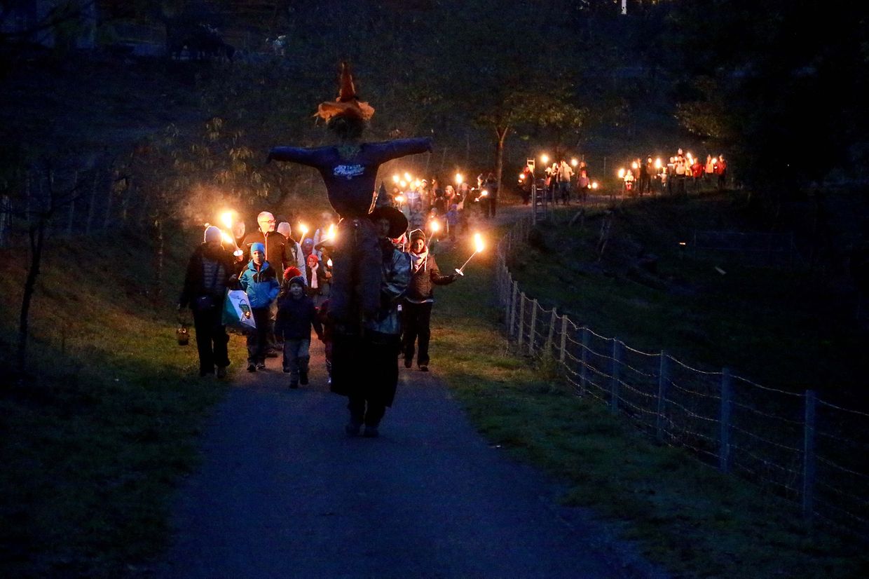 27.10.2018 Luxembourg,  Munshausen, bei der Robbesscheier, Trauliicht, Grusel, Geister Hintergrund der Geschichte, Geisterumzug,  photo Anouk Antony