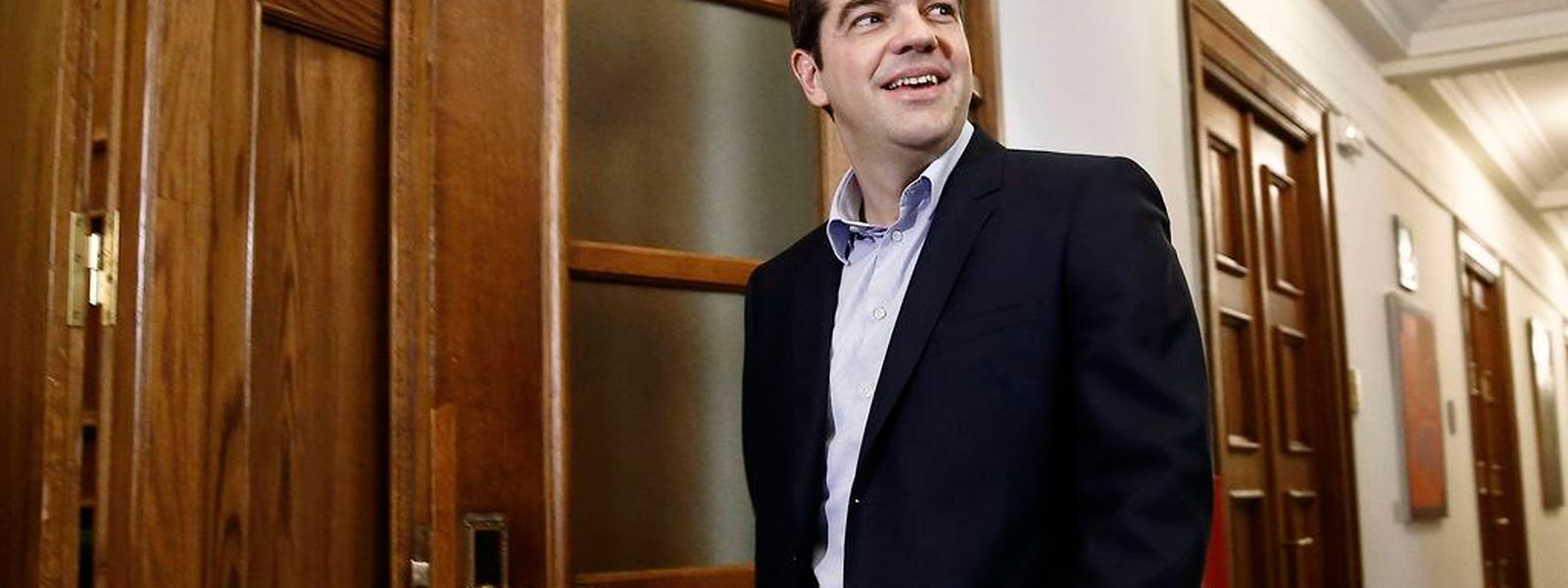Premierminister Tsipras ist am Dienstagmorgen gut gelaunt.
