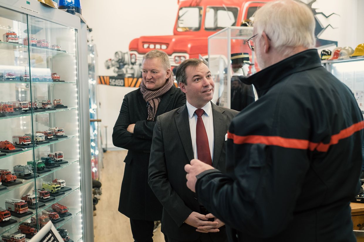 Visite de S.A.R. le Grand-Duc Héritier Guillaume au Pompjeesmusée an der Géitz  07.02.2023Wiltz, Rue GeetzPhoto: Commune de Wiltz / Ben Majerus