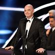 FIFA president Gianni Infantino arrives to deliver a speech during The Best FIFA Football Awards 2016 ceremony, on January 9, 2017 in Zurich. / AFP PHOTO / Fabrice COFFRINI