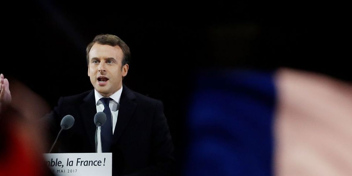 French president-elect Emmanuel Macron delivers a speech at the Pyramid at the Louvre Museum in Paris on May 7, 2017, after the second round of the French presidential election.
Emmanuel Macron was elected French president on May 7, 2017 in a resounding victory over far-right Front National (FN - National Front) rival after a deeply divisive campaign, initial estimates showed. / AFP PHOTO / Patrick KOVARIK