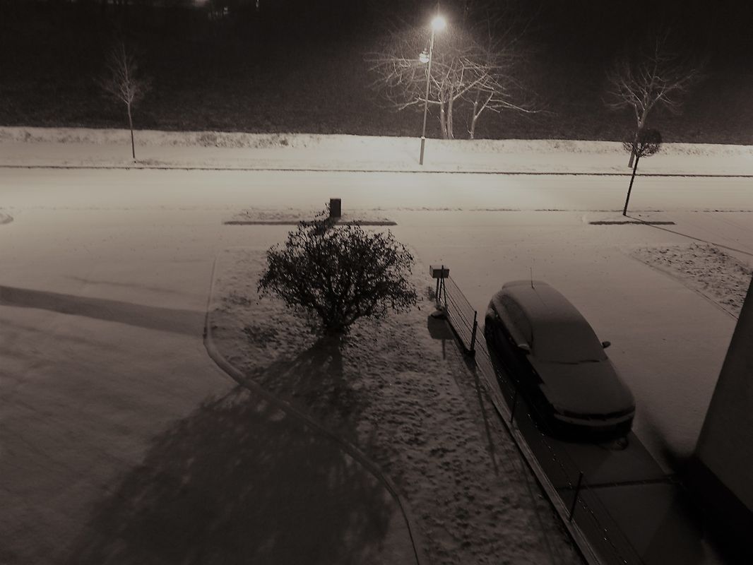 Kurz nach Mitternacht hat es in Erpeldingen an der Sauer geschneit. Robert Britz war der erste, der uns seine Bilder zukommen ließ. Er schrieb zu seinen Fotos: "Ech bleiwen op, ët ass schéin dem Schnéi nozekucken."