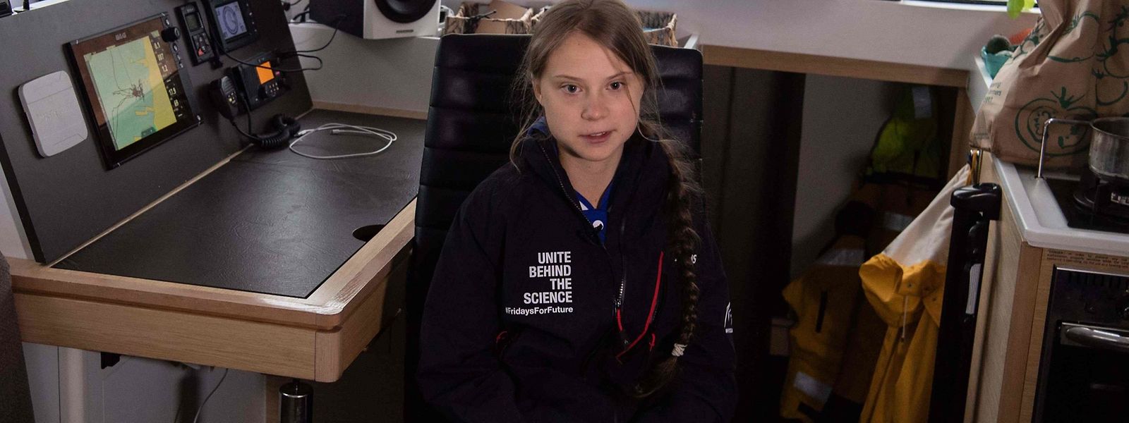 Greta Thunberg an Bord der "Vagabonde".