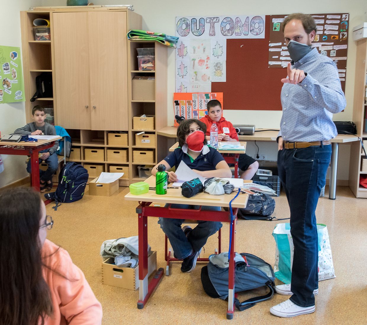 In der "Maacher Schoul" überwieg die Freude über den ersten richtigen Schultag nach der langen Corona-Pause. 