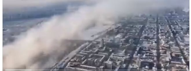 Imagem captada do vídeo da Gazprom de uma Europa congelada, sem gás russo.