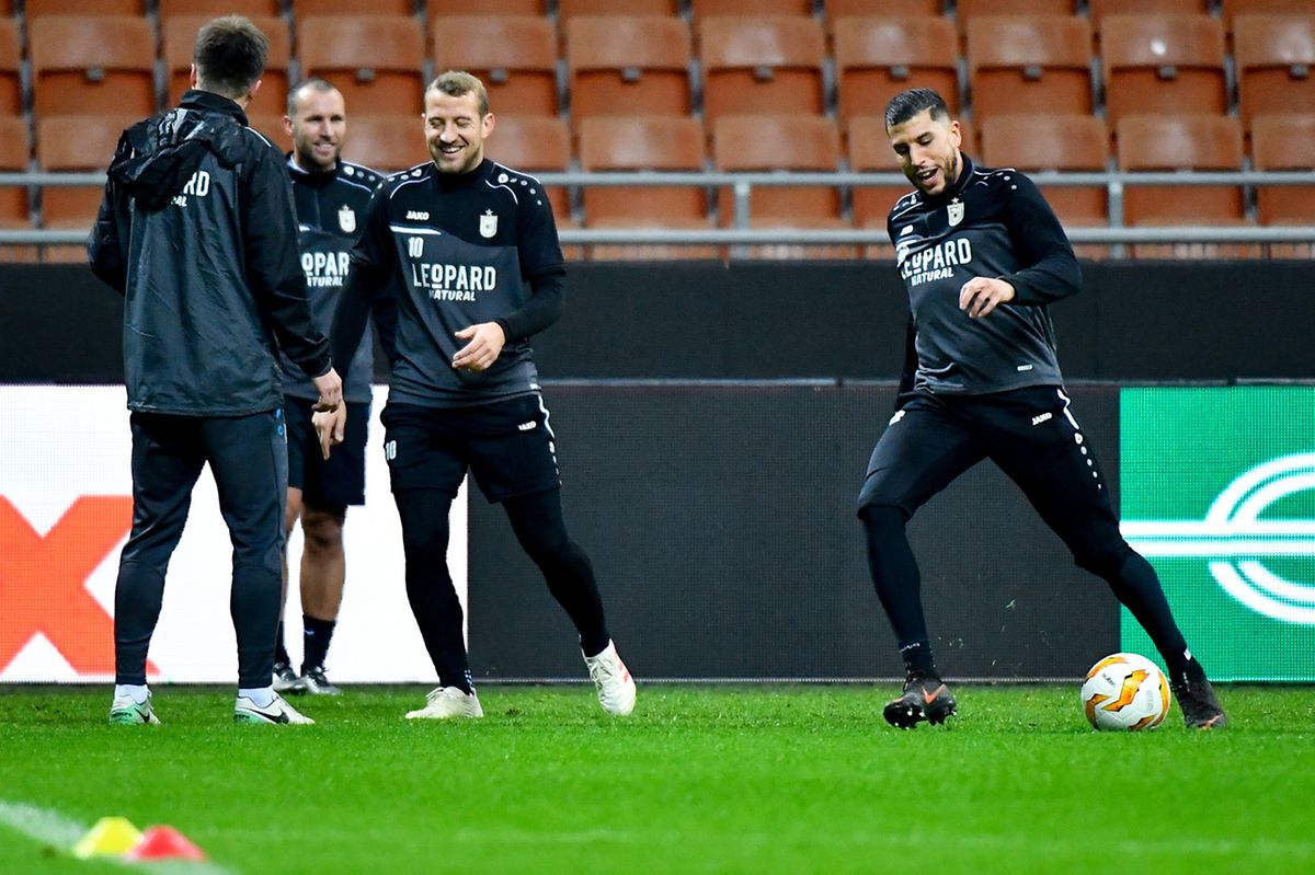 Marc-André Kruska, Dominik Stolz et Aniss El Hriti (de gauche à droite). La bonne humeur était de mise mercredi.