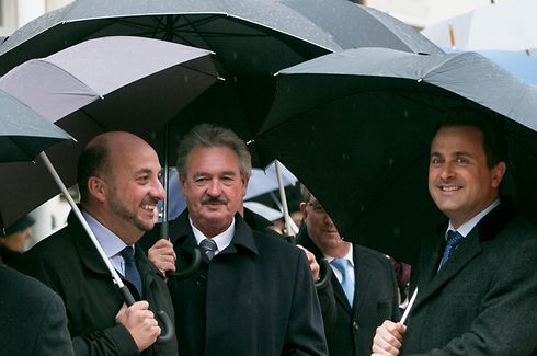 Visite d'Etat Espagne.Etienne Schneider,Jean Asselborn,Xavier Bettel,. Foto:Gerry Huberty