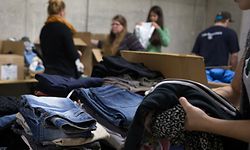 Kleederaktioun Fluchtlingen Wandhaff, Windhoff, Luxembourg, le 08 Septembre 2015. Photo: Chris Karaba