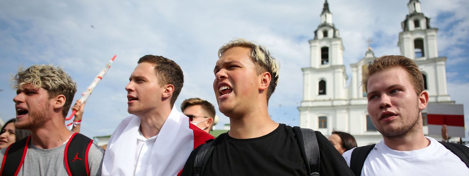 Dieses Bild vom 1. September zeigt demonstrierende Studenten in Minsk.